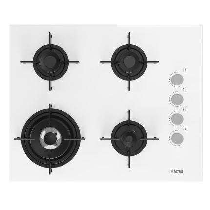 ALTUS AL 189 DW Beyaz Cam Ankastre Ocak – Doğalgazlı & Wok Gözü